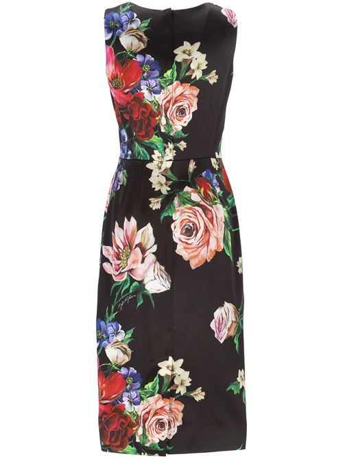 Abito midi in raso a fiori DOLCE&GABBANA | F6ZJ6TFSIB5HN5PR